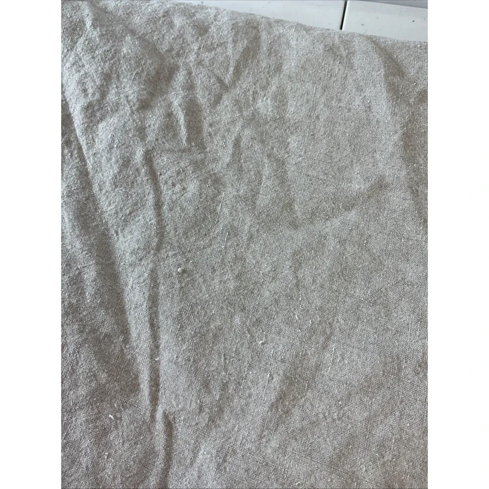 Pom Pom At Home Linen  Table‎ Cloth Throw Ocean Beach Frayed Edge Beige 66x 100